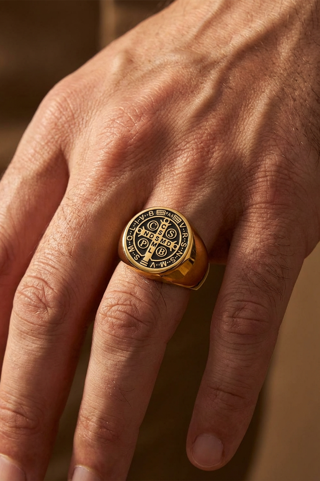 Bague Saint-Benoît - Médaille Or
