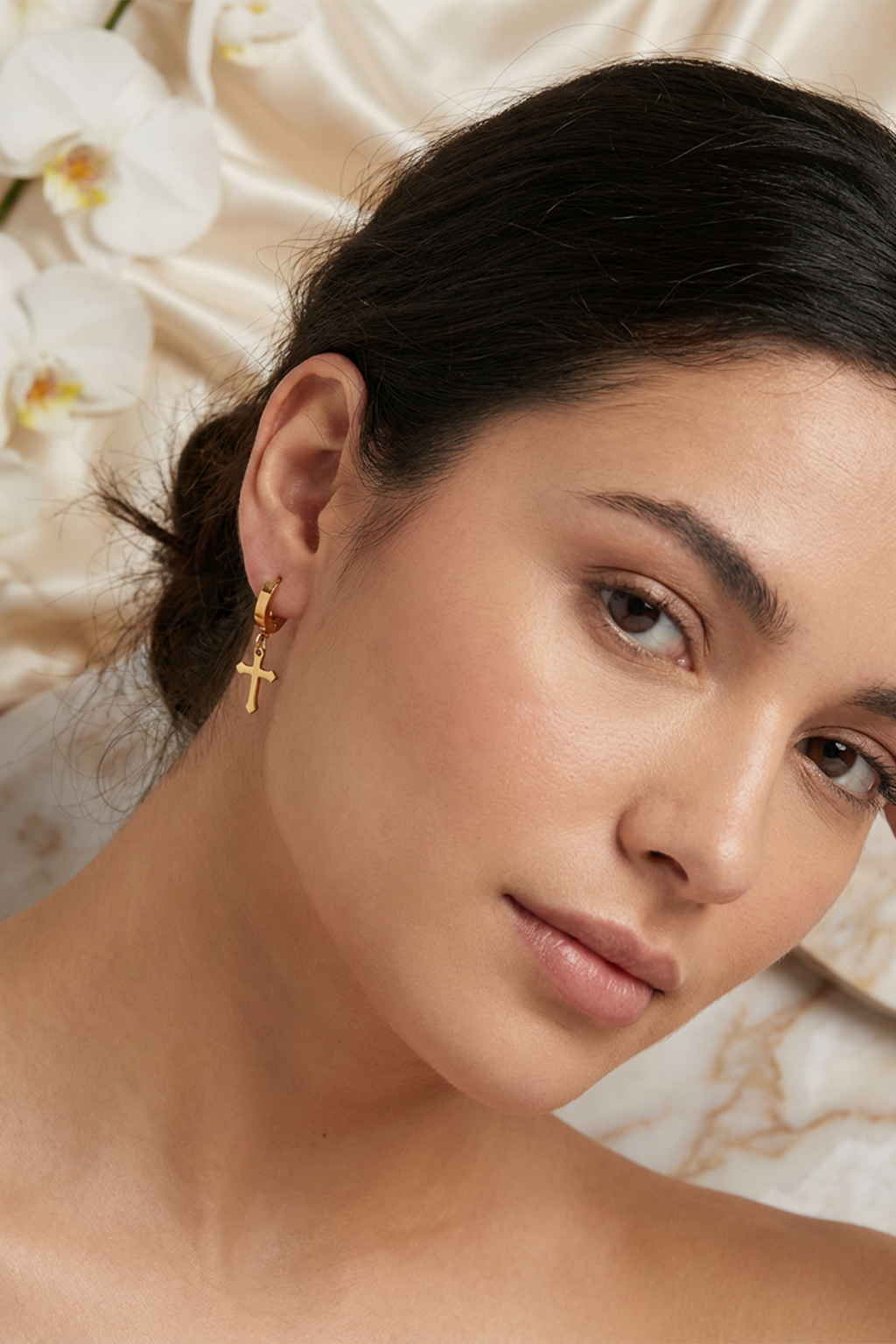 Pendientes cruz ALIENOR oro