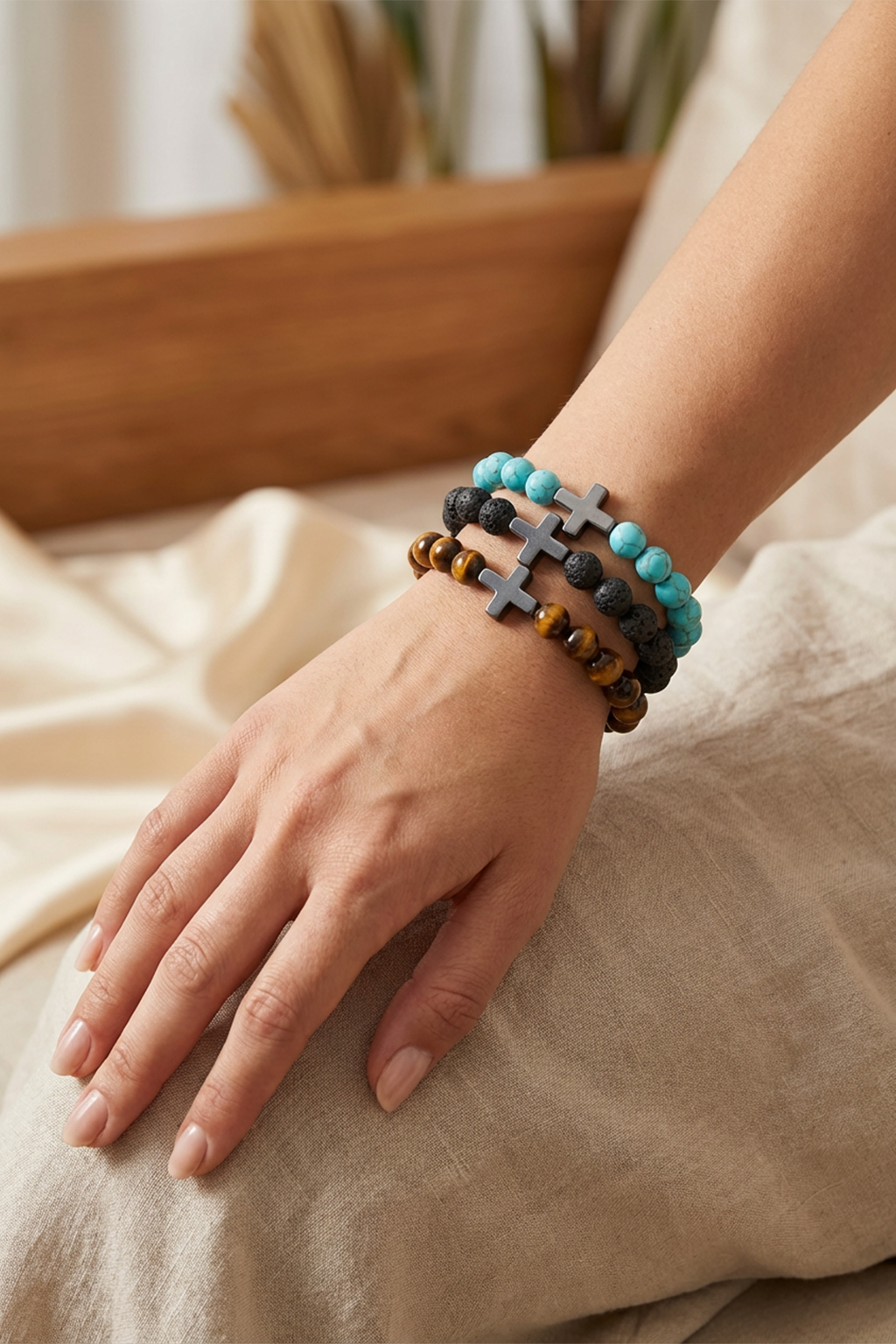 Bracelet Croix Perles - Motifs II
