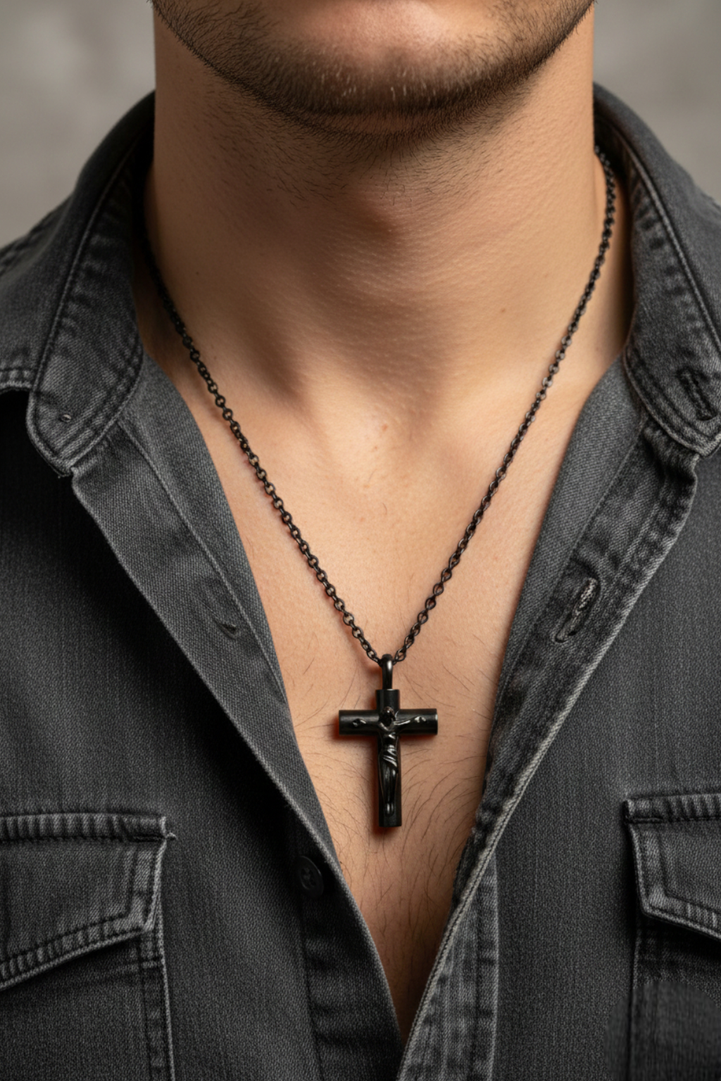 Collar Jesús<br> Cruz Negra