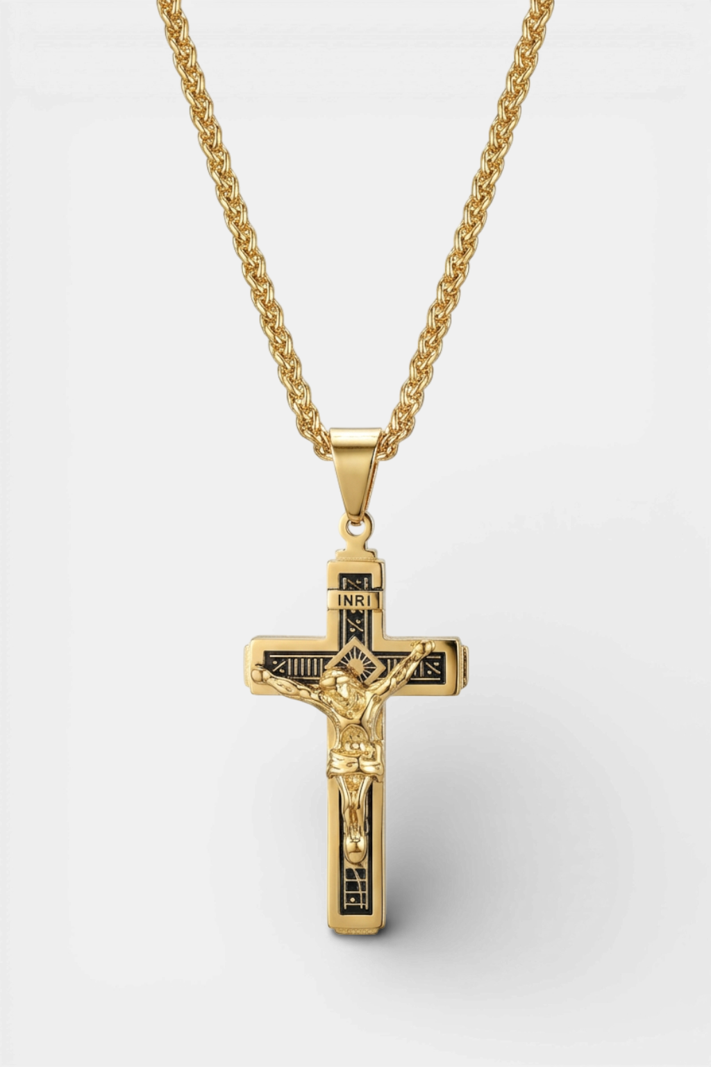 Collier Crucifix - INRI Doré