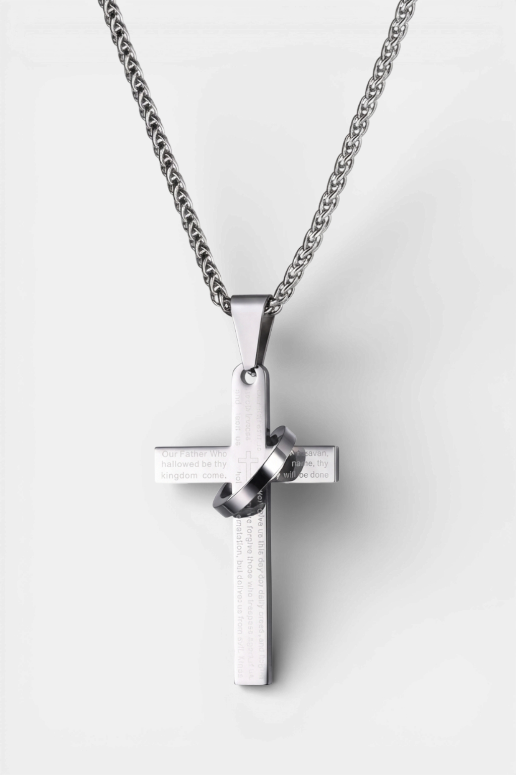 Collier Croix Argent - Prière Du Seigneur