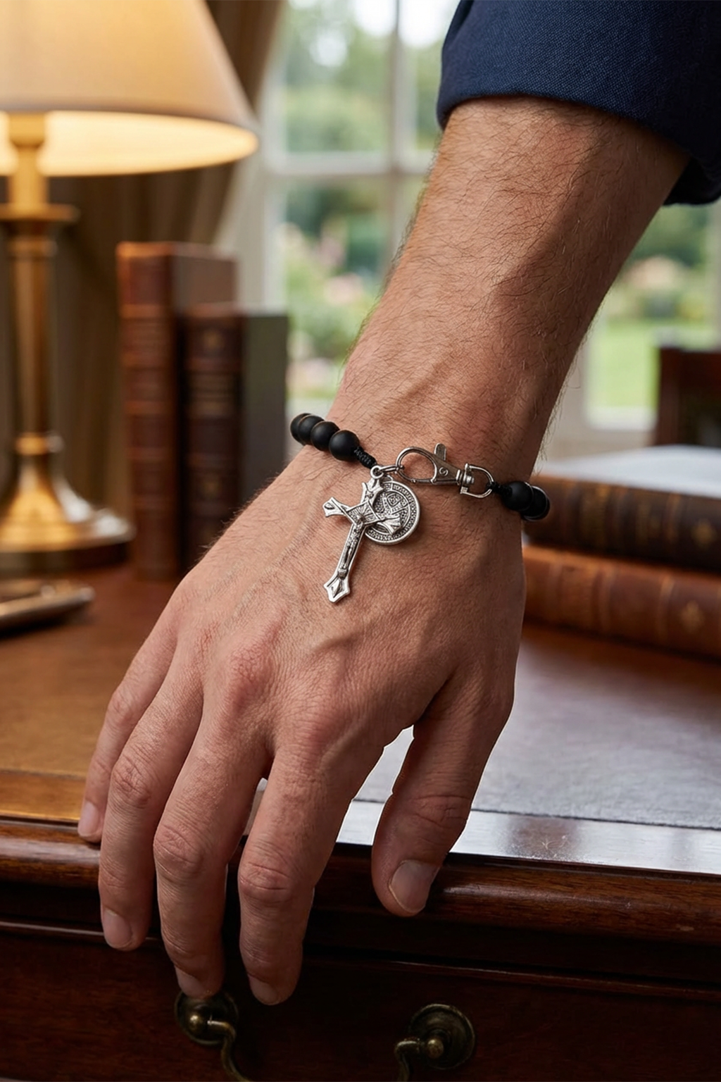 pulsera rosario negro