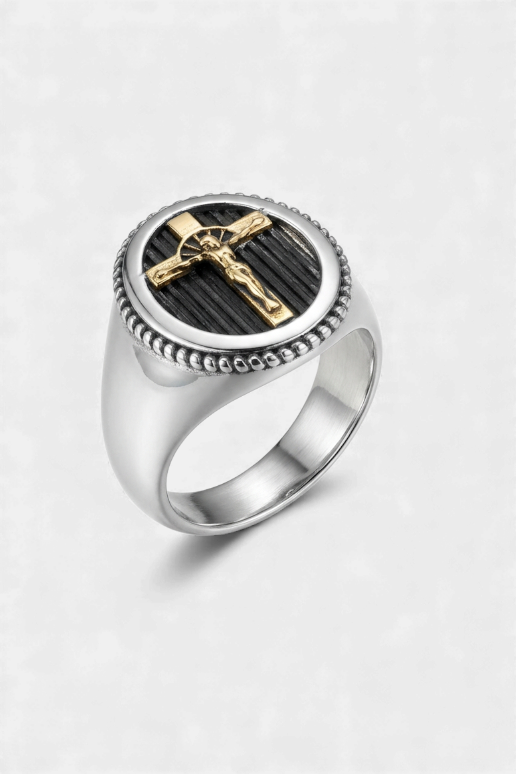 Bague Chevaliere Crucifix Jesus