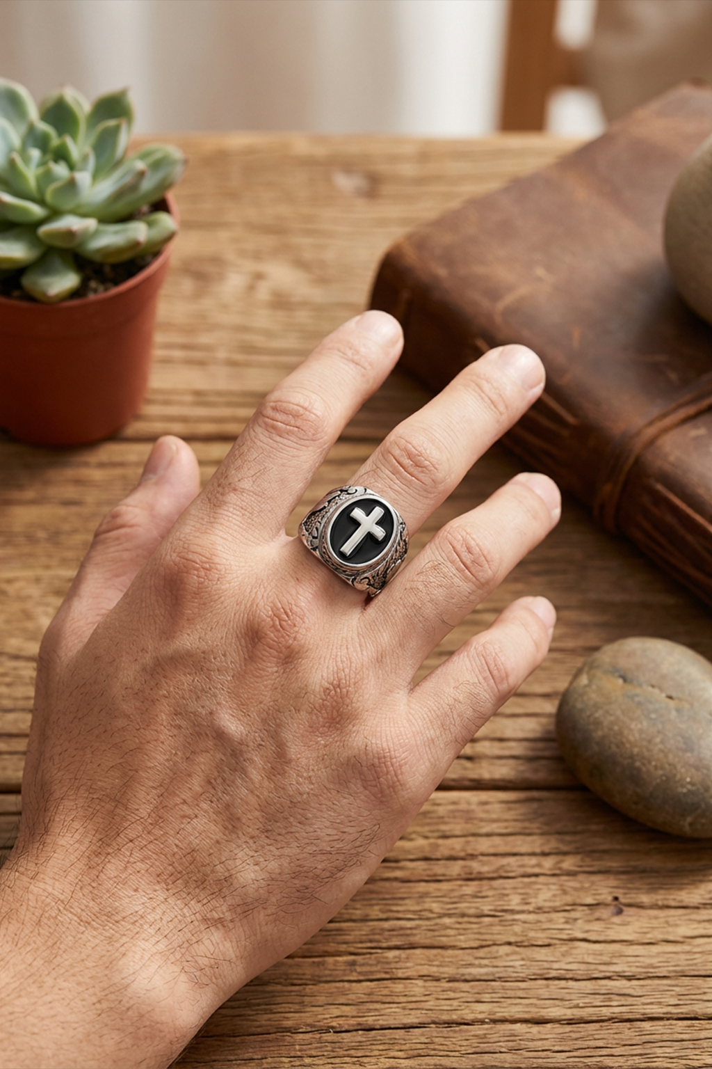 Anillo de sello<br> Santa Cruz Plata