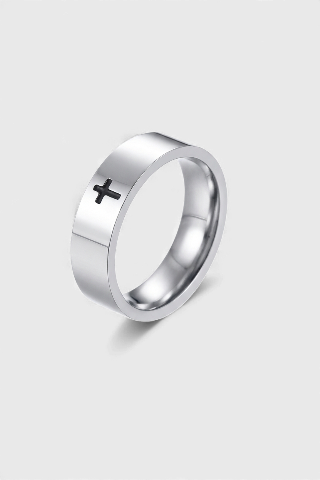 Bague Croix Chrétienne - Acier Inoxydable
