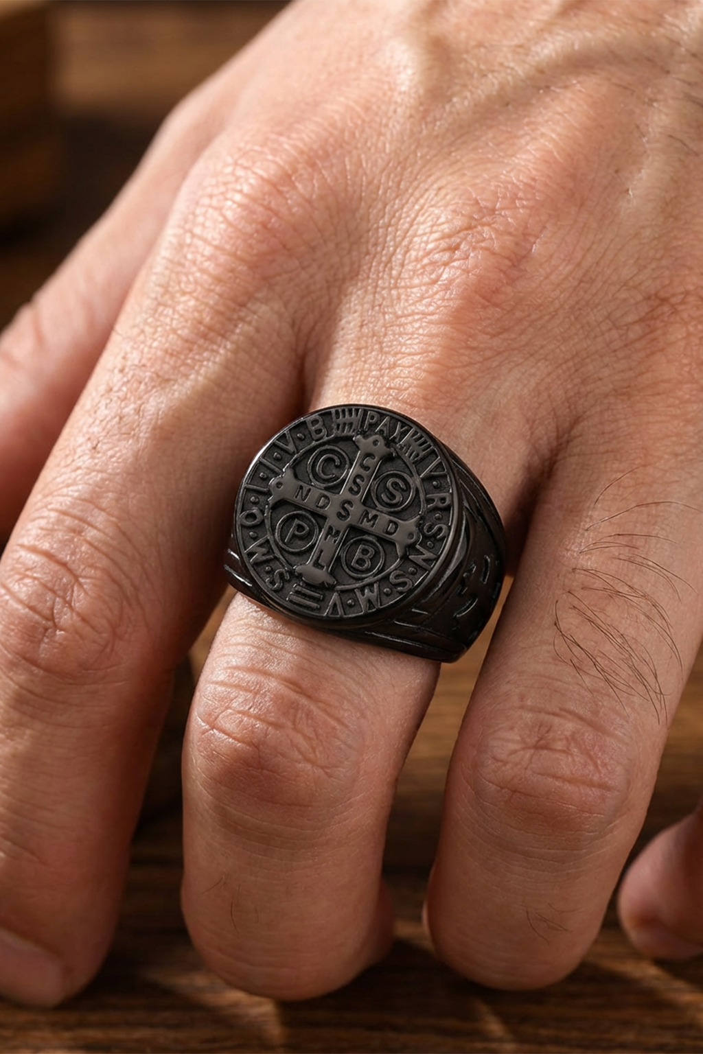 Bague Saint-Benoît - Noir Mat