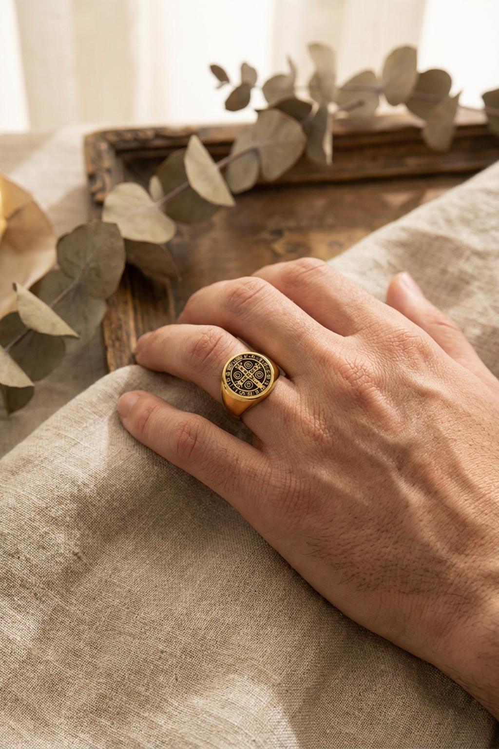 Anello medaglia<br> San Benedetto Oro