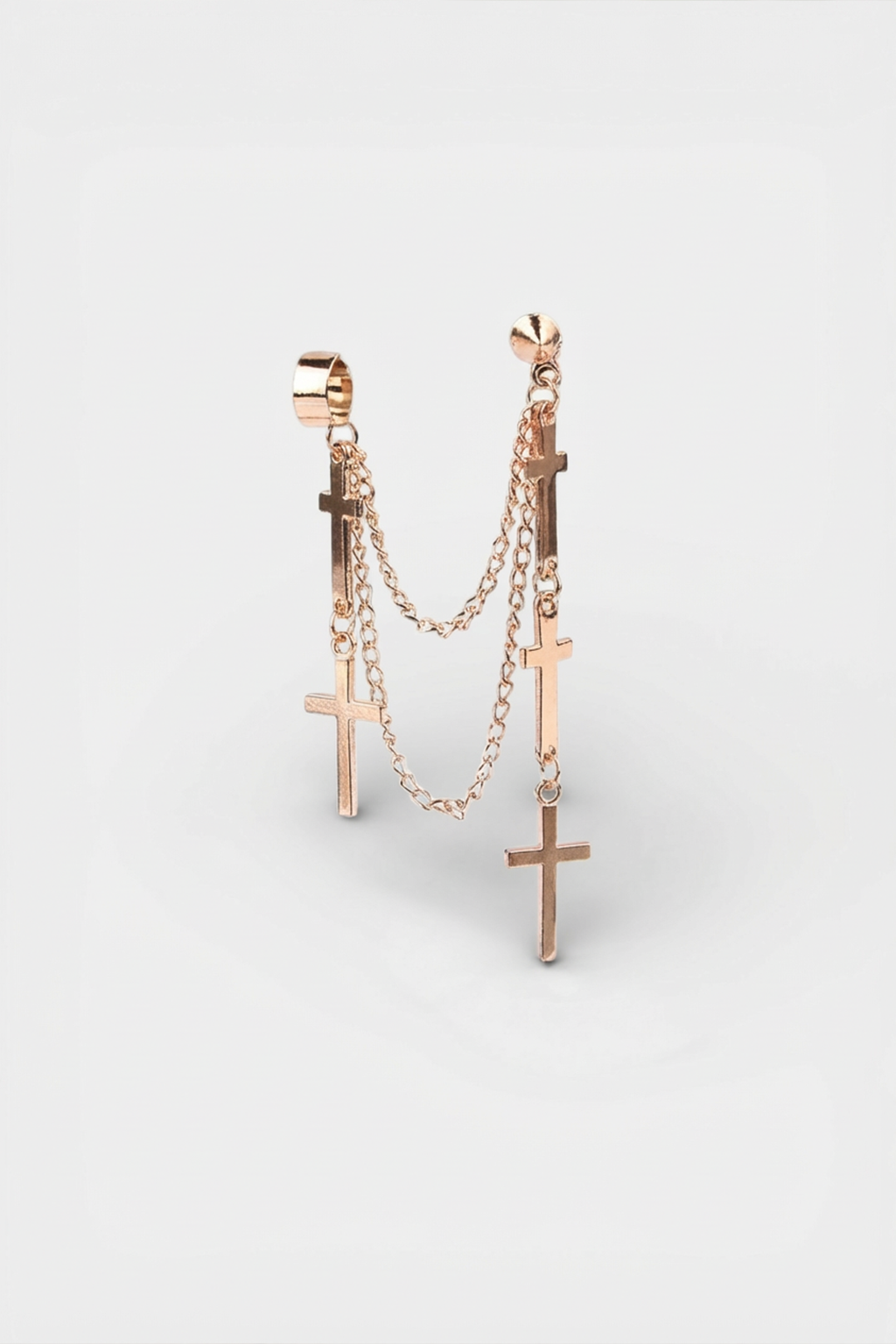 Boucles Pendantes Croix - Keïla Dorée