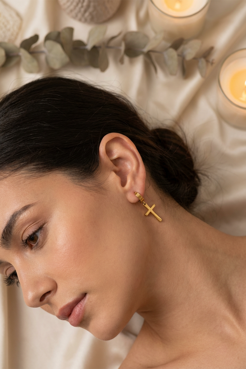 Grandes Boucles Croix - Lucie Doré