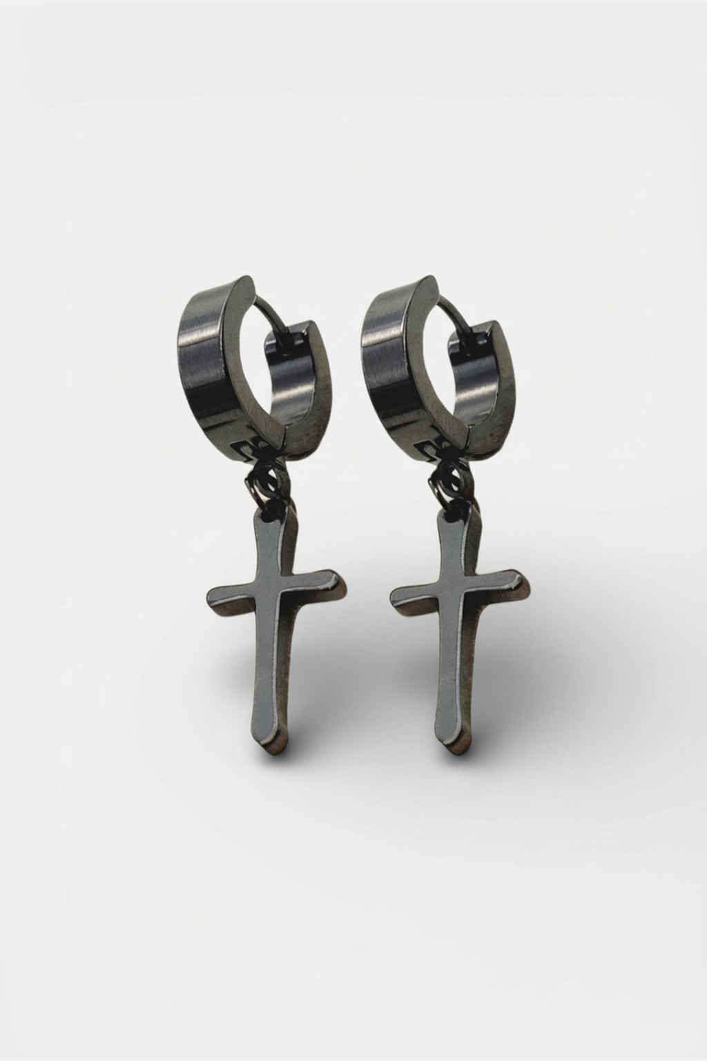 Grandes Boucles Croix - Lucie Noir