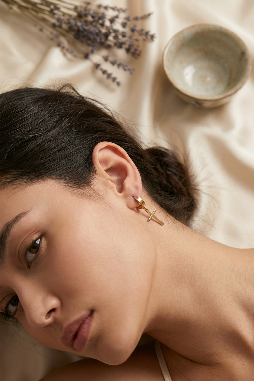 Boucles D'oreilles Croix - Aliénor Argent