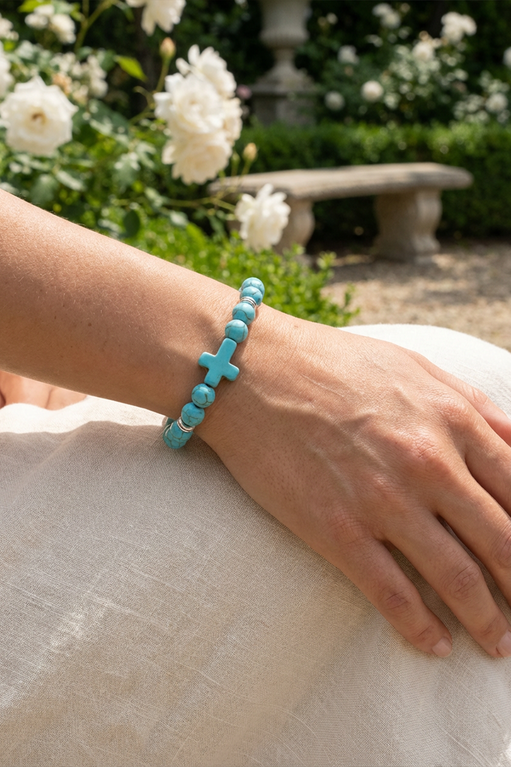 Bracelet Croix Perles - À Motifs