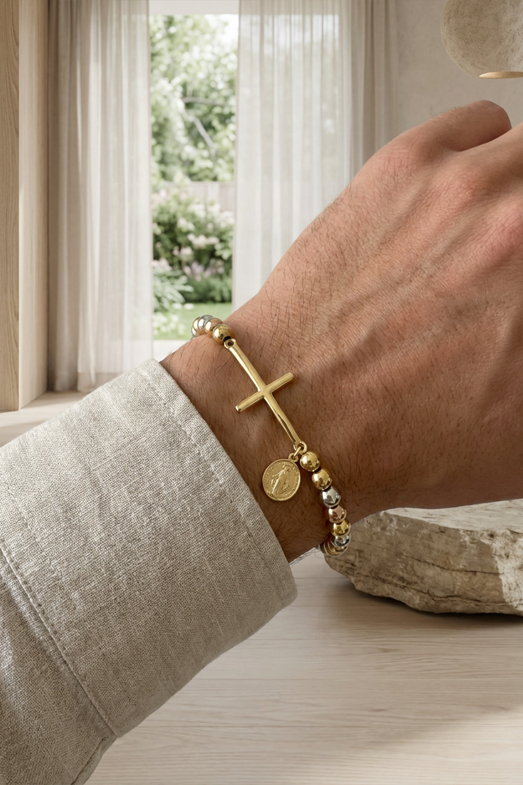Bracelet Croix - Miraculeuse Tricolore