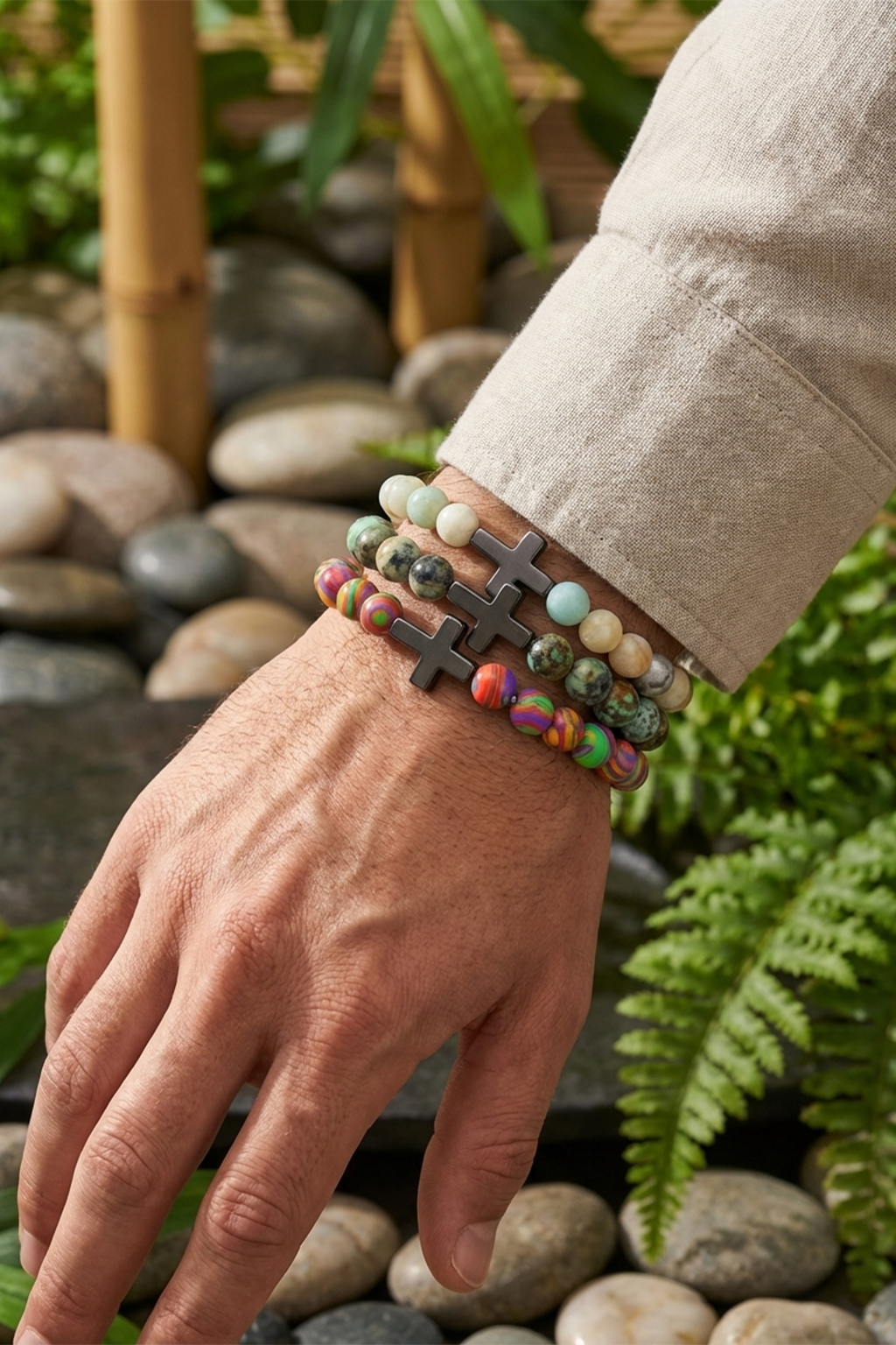 Bracelet Croix Perles - Motifs II