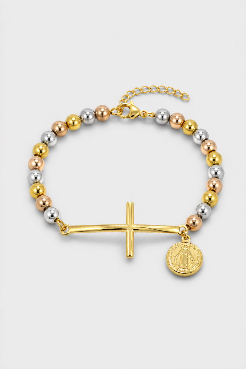 Bracelet Croix - Miraculeuse Tricolore