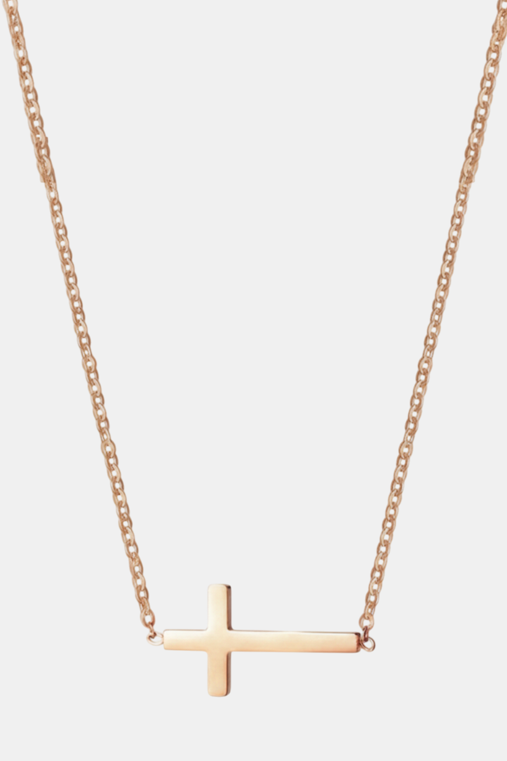 Collier Croix Femme - Latérale Or Rose