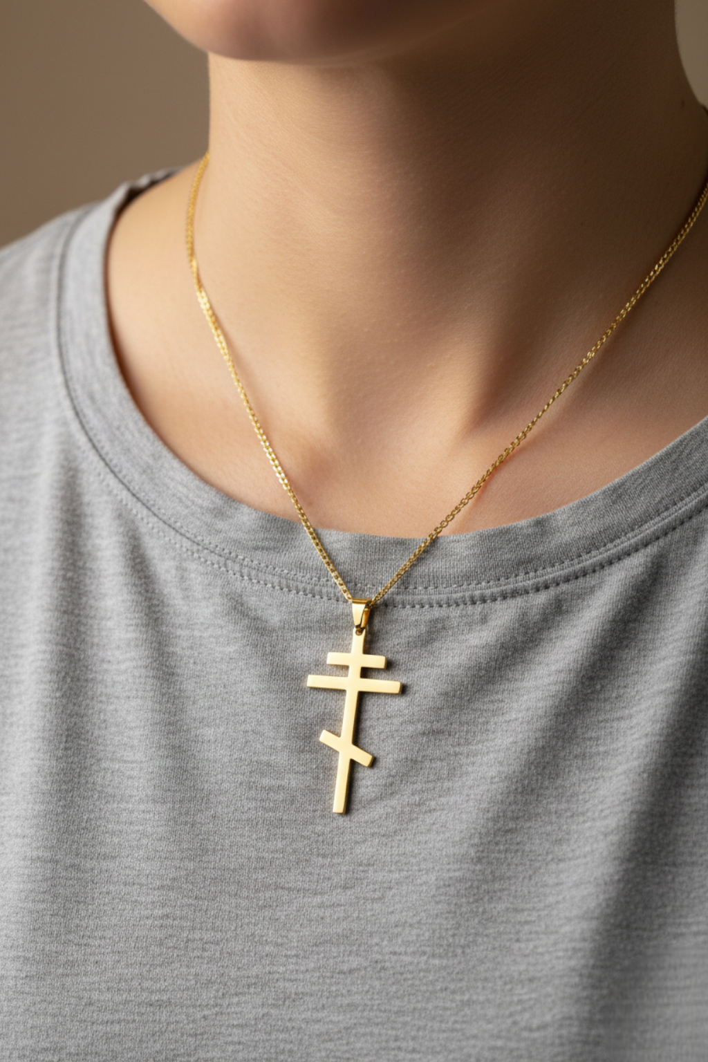 Collier Croix Orthodoxe Or