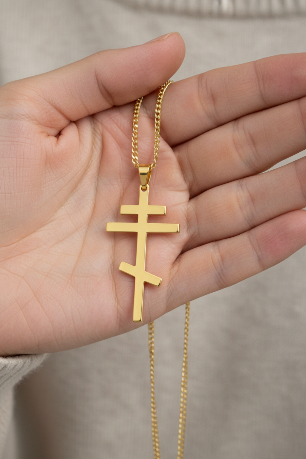 Collier Croix Orthodoxe Or