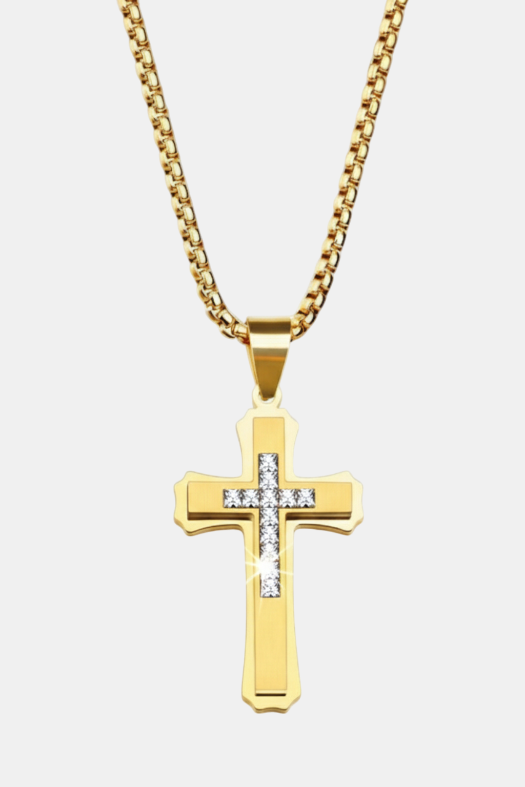 Collier Croix Homme - Diamant Or