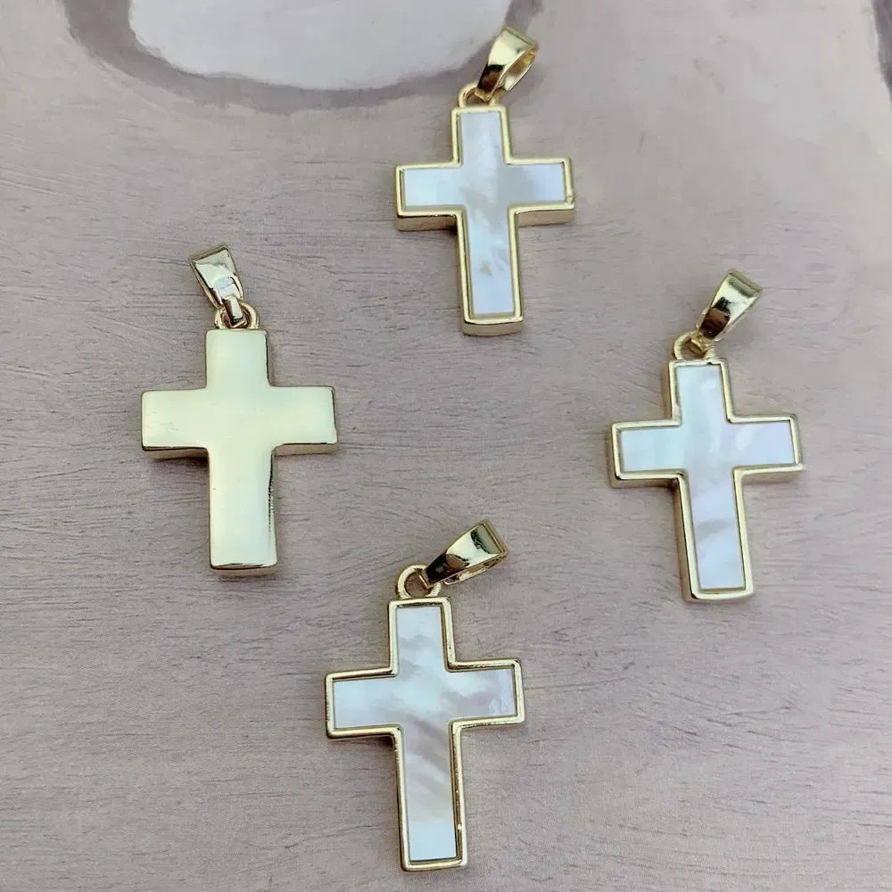 Pendentif croix nacre-Boutique Chrétienne
