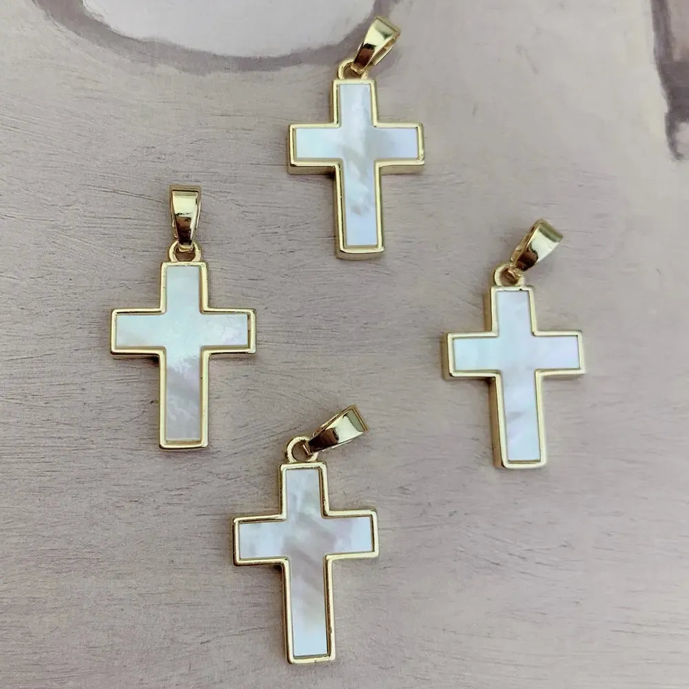 Pendentif croix nacre-Boutique Chrétienne