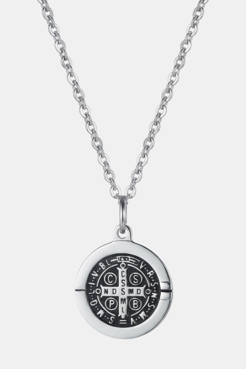 Religious Pendant <br> Saint Benedict Medal Steel Protection