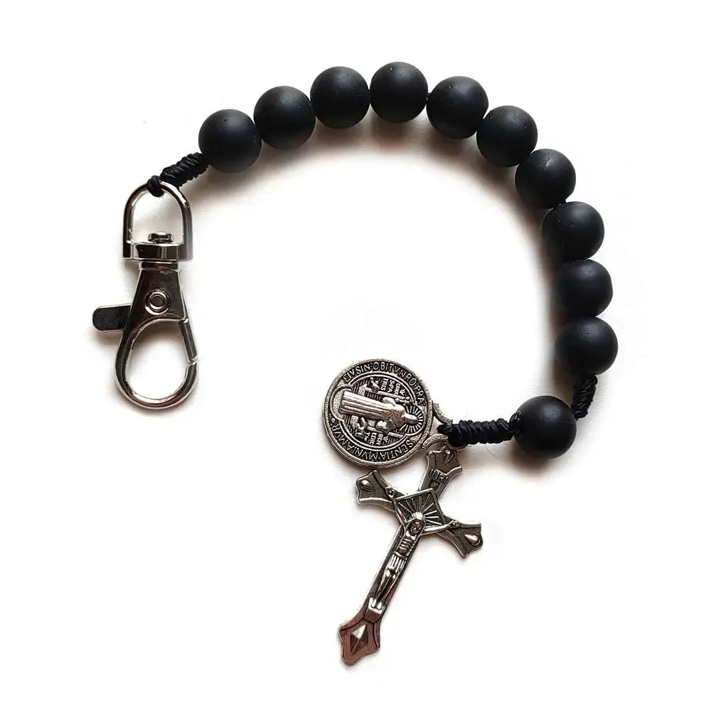 bracelet chapelet noir-Boutique Chrétienne