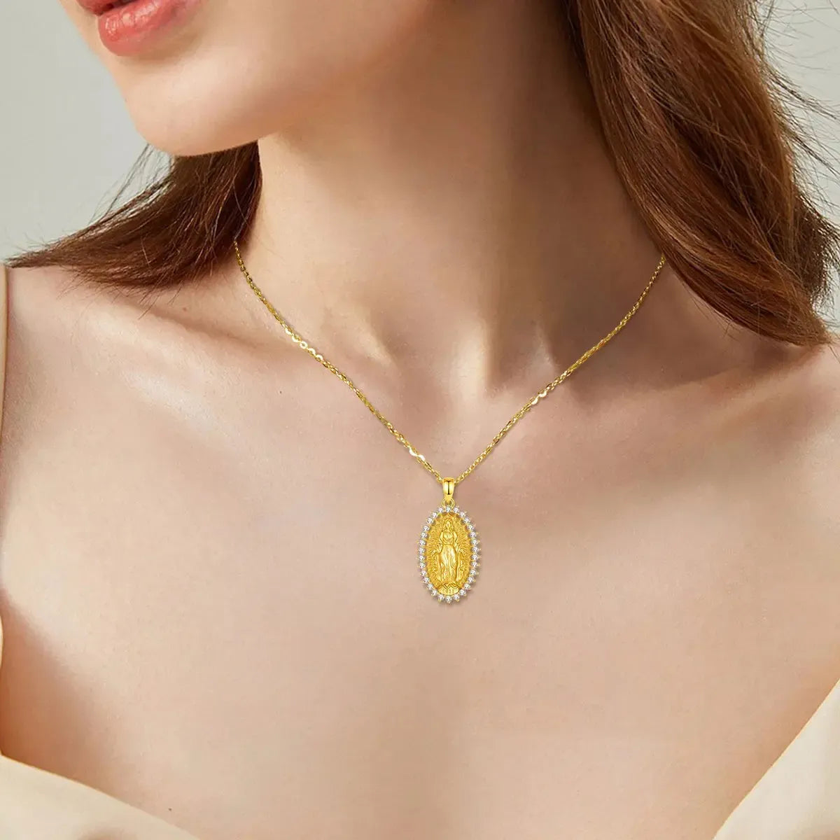 Pendentif vierge marie or-Boutique Chrétienne