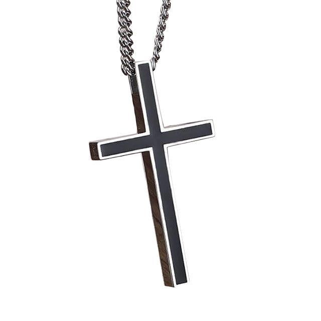 Collier Croix Chrétien</br>Croix en Acier Homme-Boutique Chrétienne