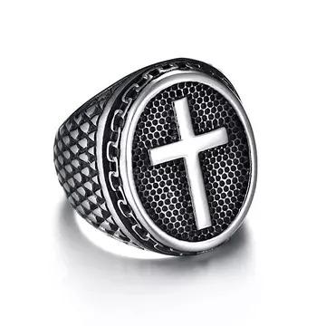 Bague Chevalière <br>Sainte Croix Argent-Boutique Chrétienne