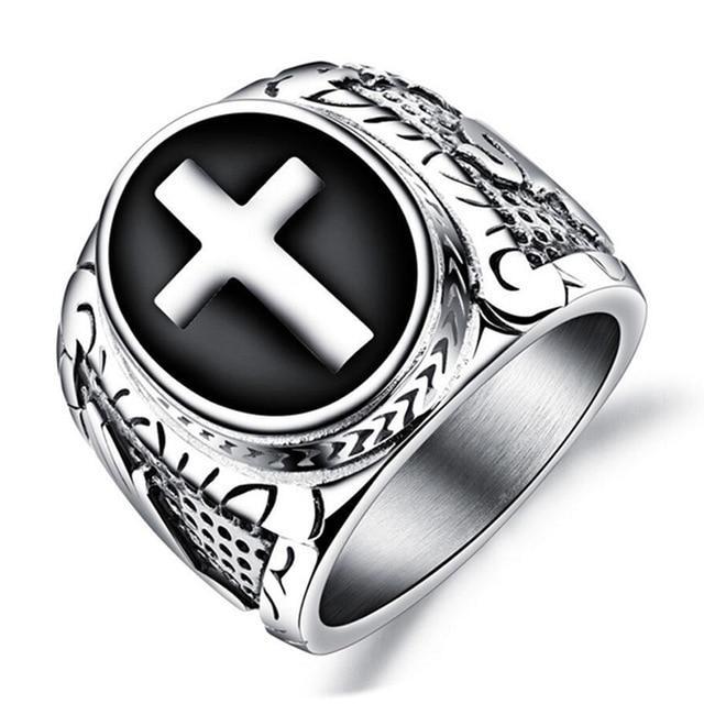Bague Chevalière<br> Sainte Croix Argent-Boutique Chrétienne