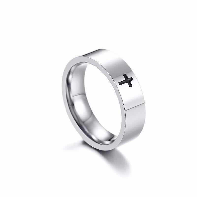 Bague Croix Chrétienne <br>En Acier Inoxydable-Boutique Chrétienne