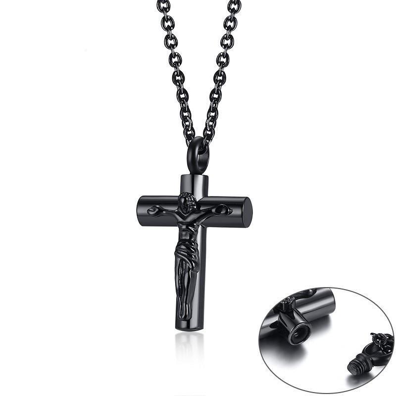 Collier Jésus<br> Croix Noire-Boutique Chrétienne