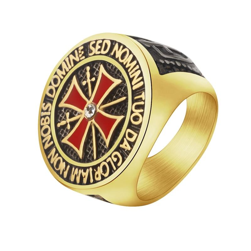 Bague Chevaliere<br> Croix Templier Or-Boutique Chrétienne