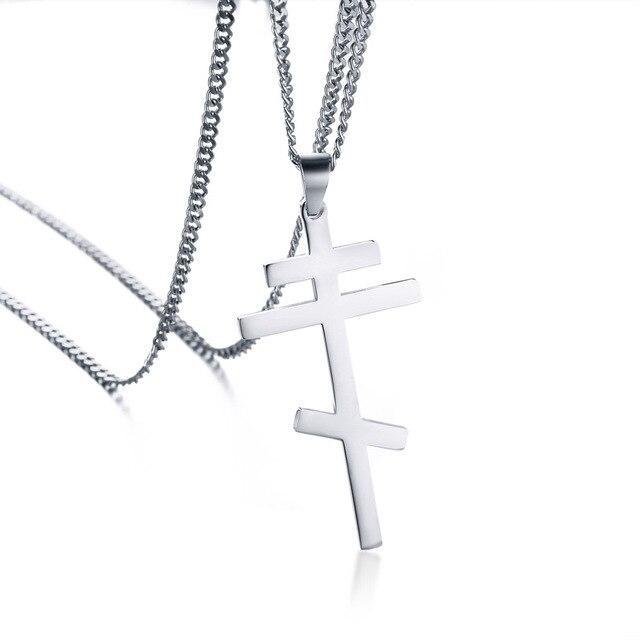 Collier Croix Orthodoxe<br> Croix Russe Argent-Boutique Chrétienne