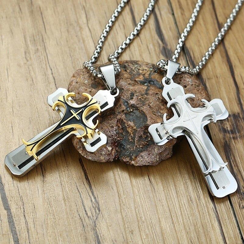 Collier Croix Homme<br> Pendentif Croix-Boutique Chrétienne